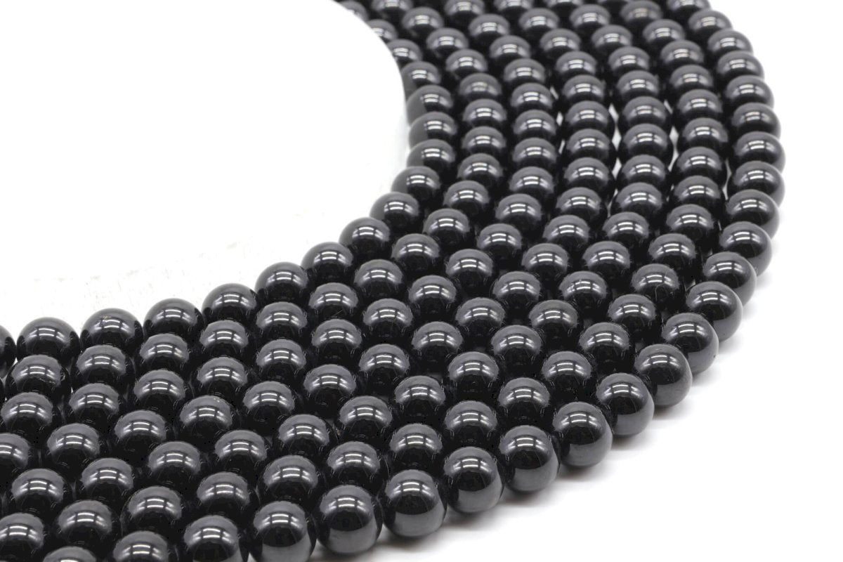 Perles Spinelle Noire sur fil