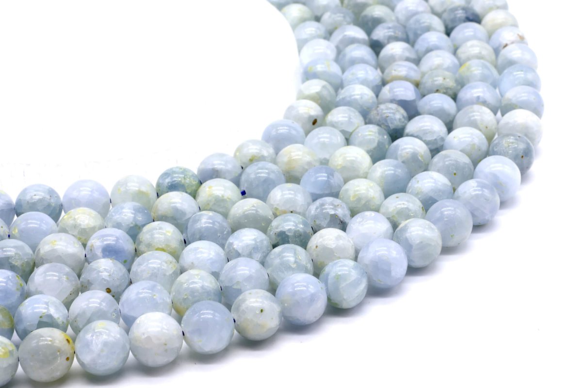 Perles Celestine 'AA' sur fil