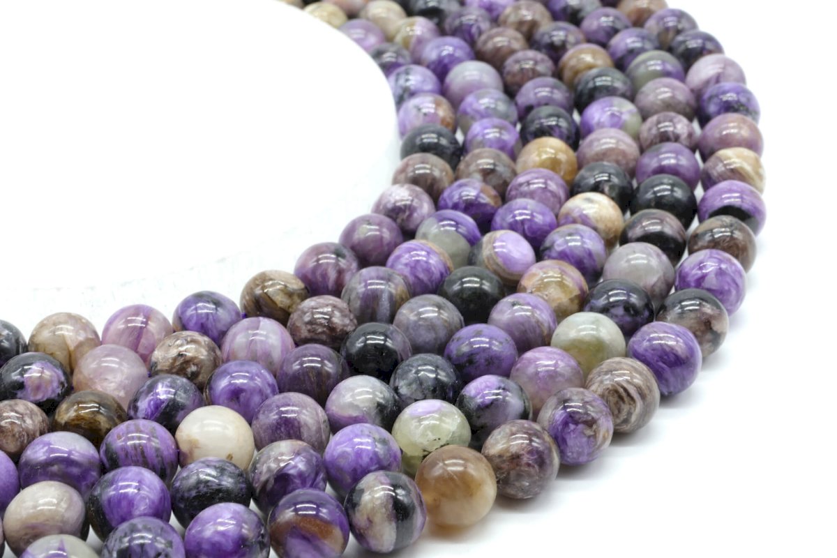 Perles Charoïte 'AAA' sur fil