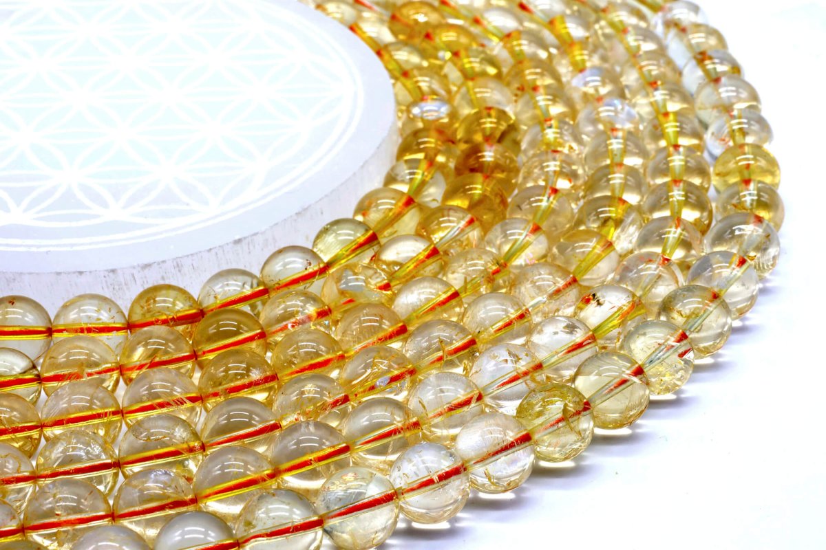 Perles Citrine Naturelle sur fil