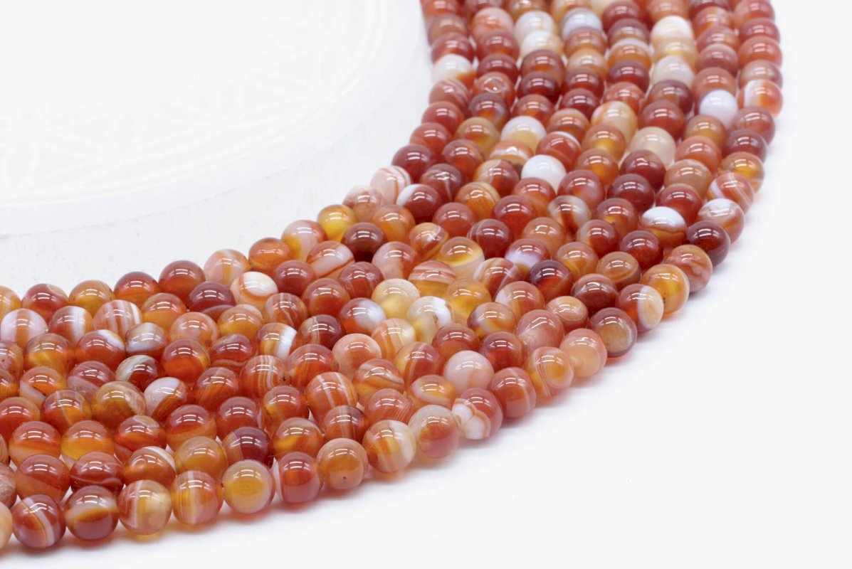 Perles Cornaline sur fil