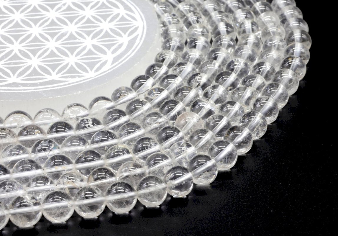 Perles Cristal de Roche sur fil