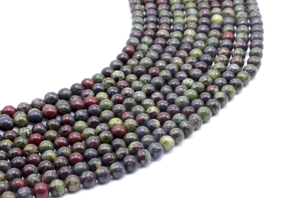 Perles Jaspe Sang de Dragon sur fil