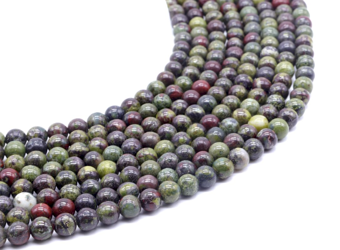 Perles Jaspe Sang de Dragon sur fil