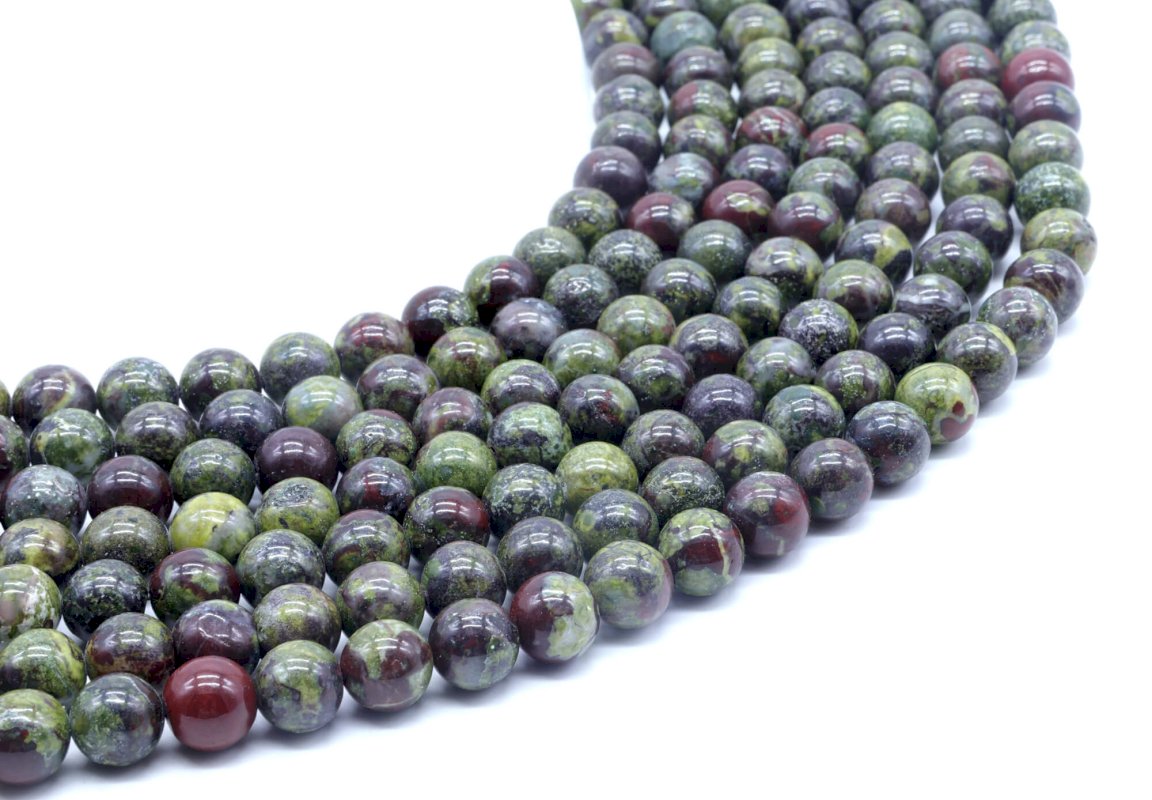 Perles Jaspe Sang de Dragon sur fil