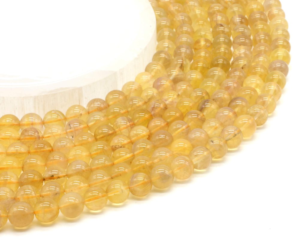Perles Fluorite Jaune sur fil
