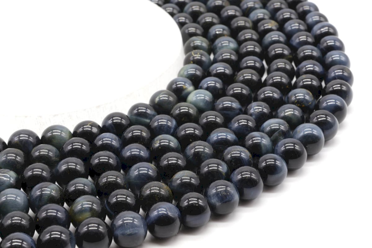 Perles Oeil de Faucon 'AA' sur fil