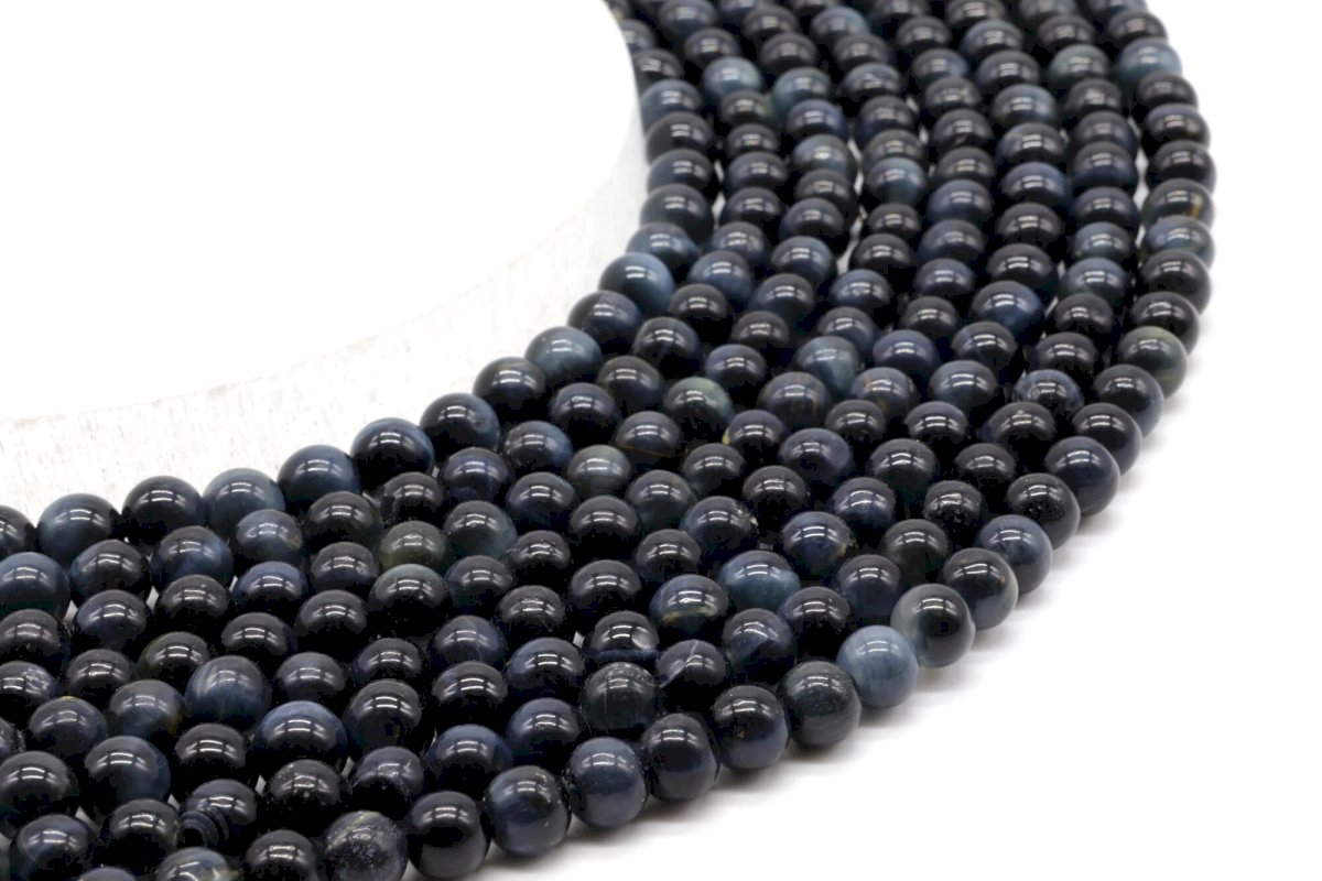 Perles Oeil de Faucon 'AA' sur fil
