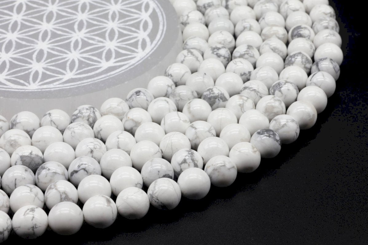 Perles Howlite sur fil