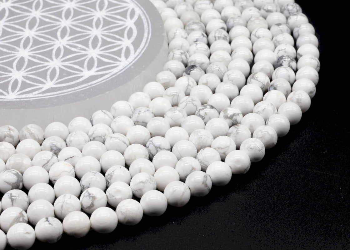 Perles Howlite sur fil