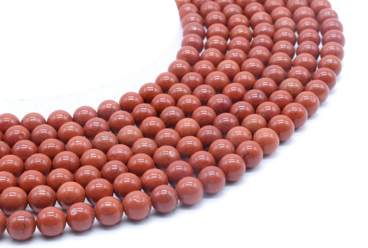 Perles Jaspe Rouge sur fil