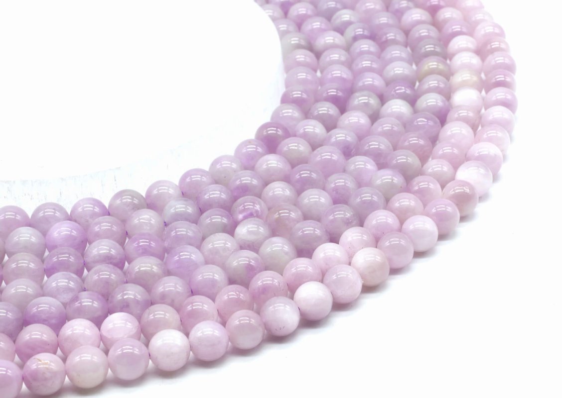 Perles Kunzite sur fil