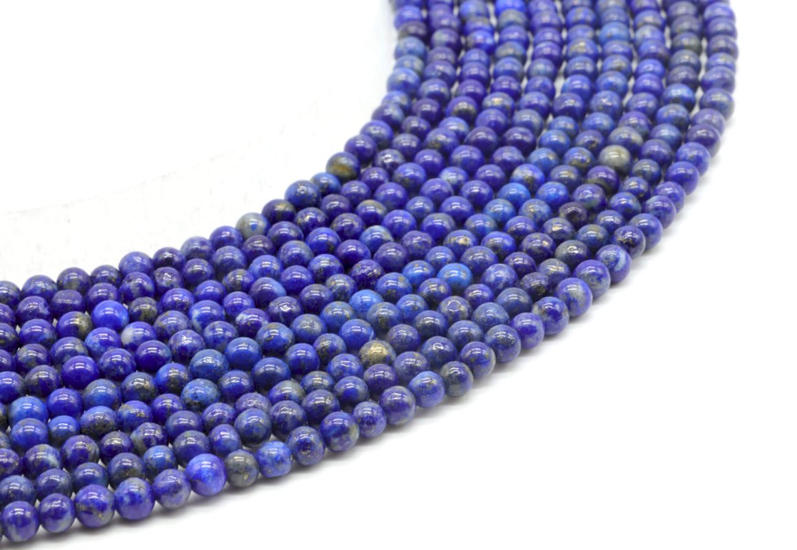 Perles Lapis Lazuli 'AA' sur fil