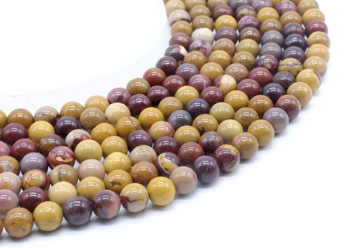 Perles Jaspe Mokaïte sur fil