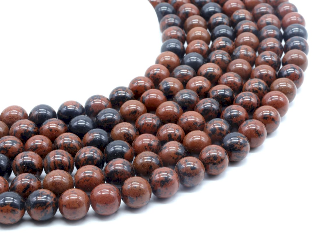 Perles Obsidienne Mahogany sur fil