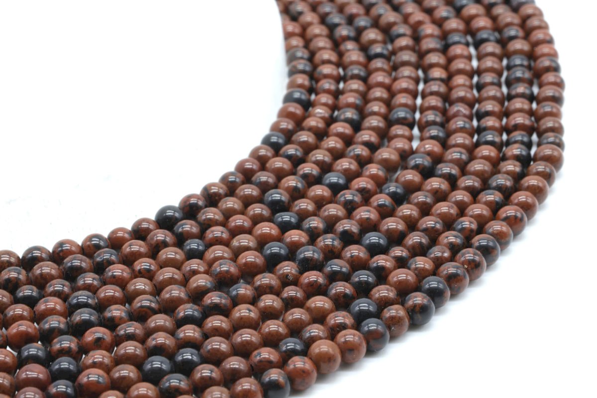 Perles Obsidienne Mahogany sur fil