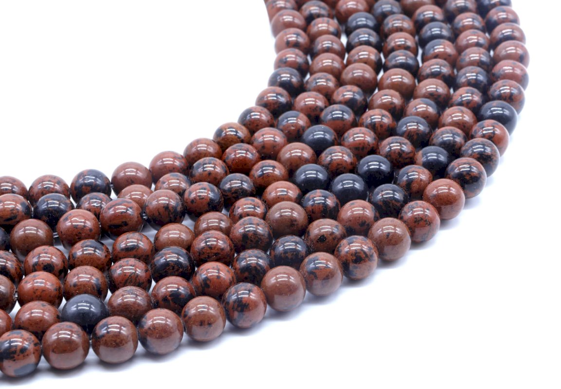 Perles Obsidienne Mahogany sur fil