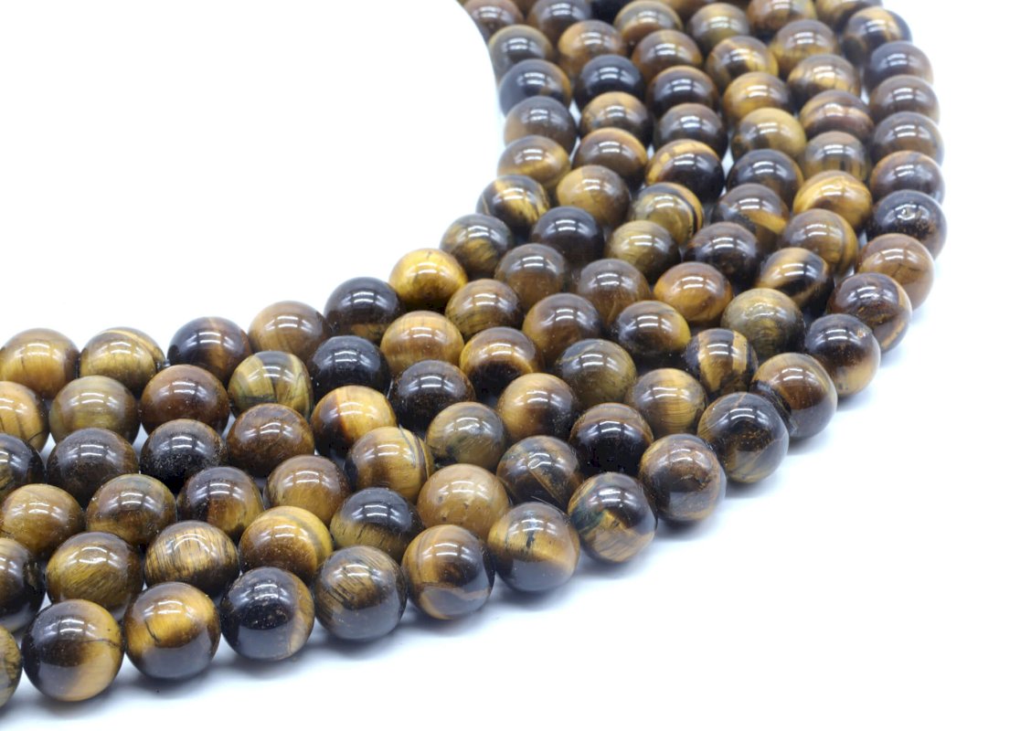 Perles Oeil de Tigre sur fil