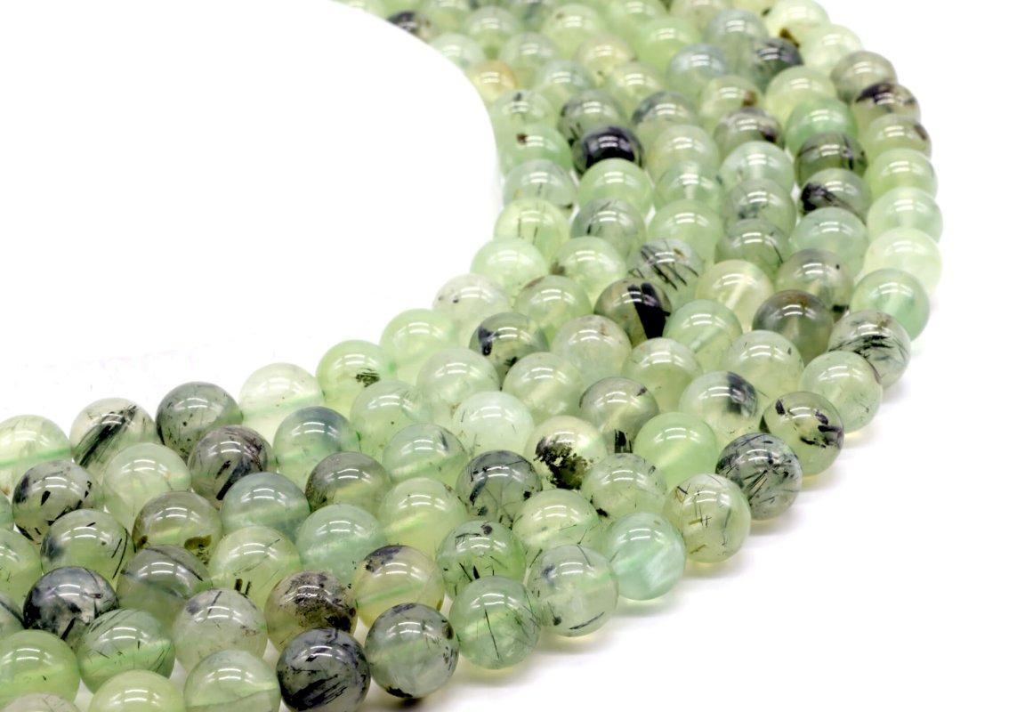 Perles Prehnite sur fil