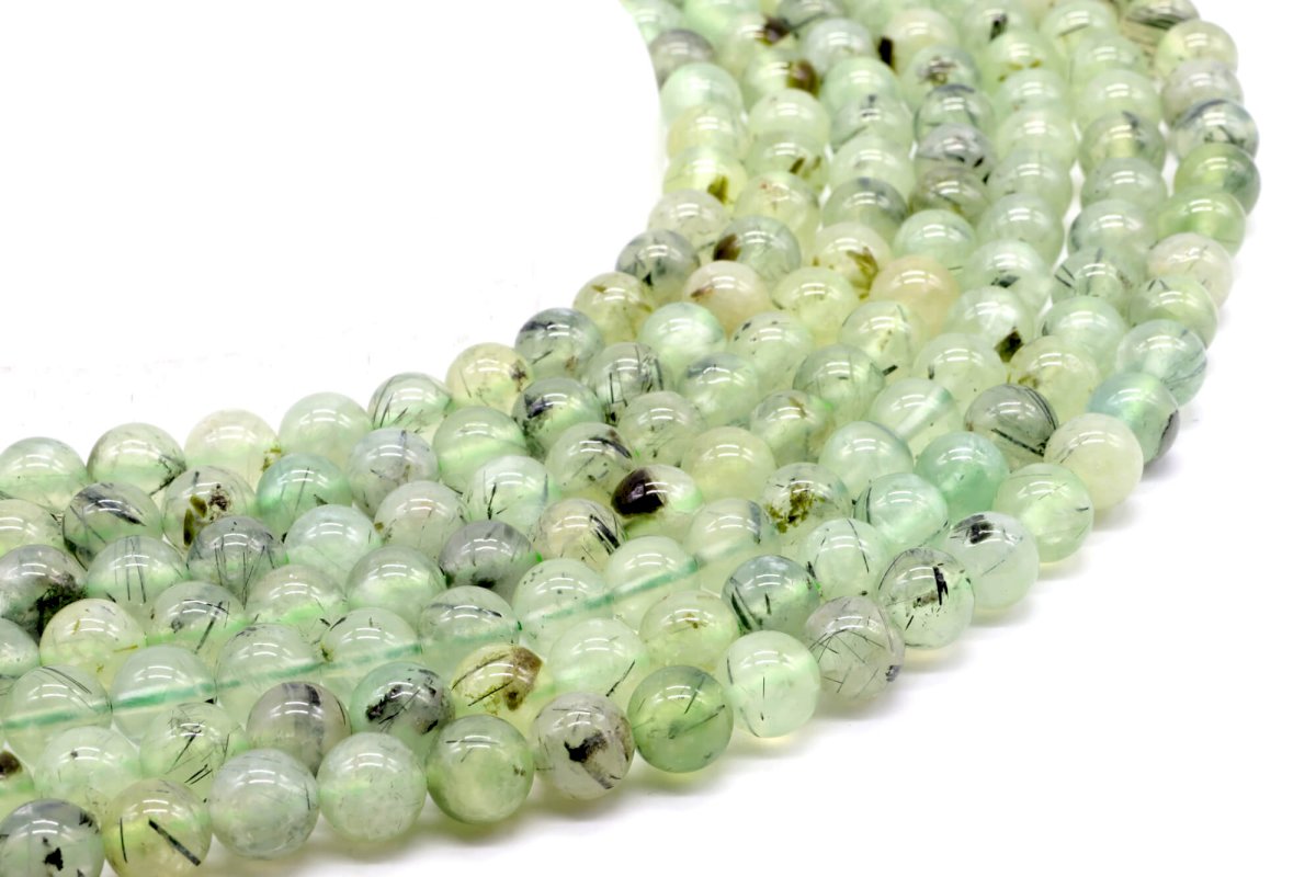 Perles Prehnite sur fil