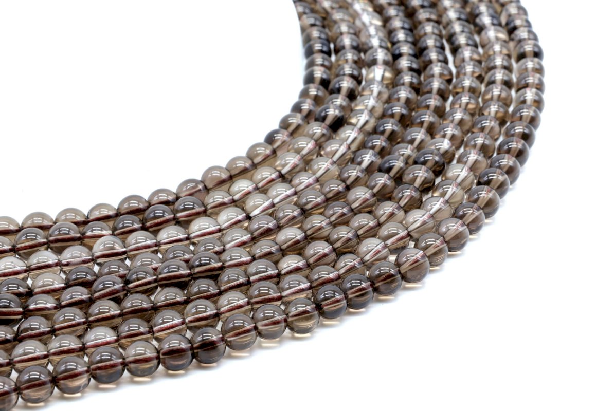 Perles Quartz Fumé sur fil