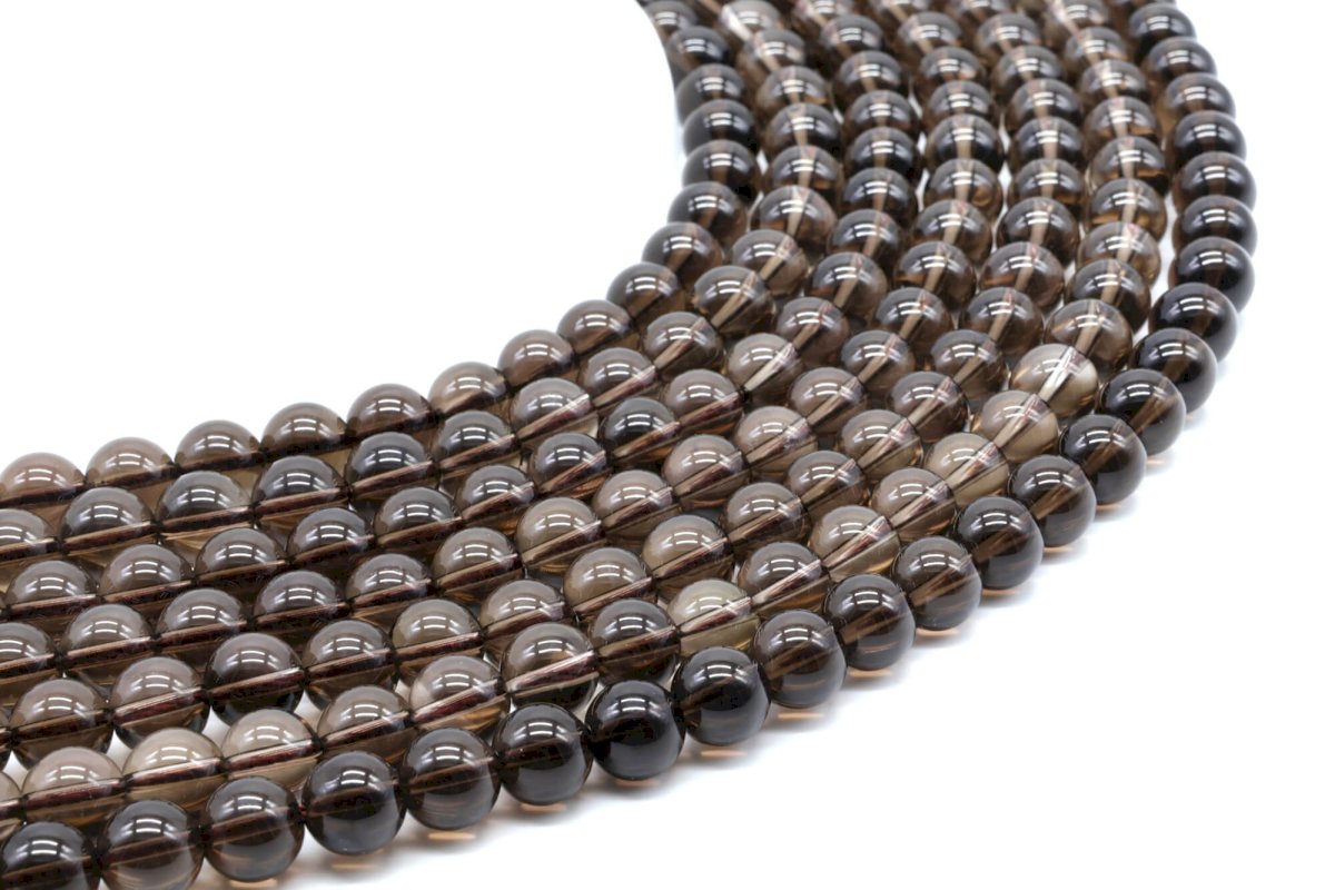 Perles Quartz Fumé sur fil