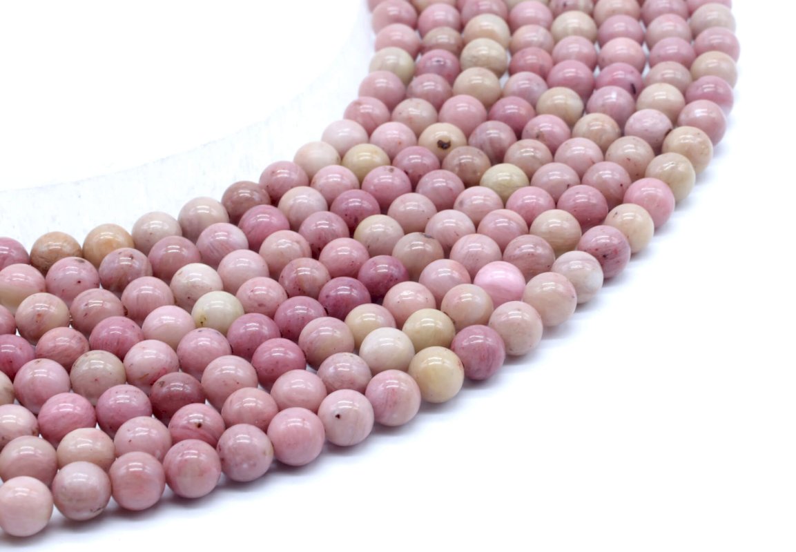 Perles Rhodonite Unie sur fil