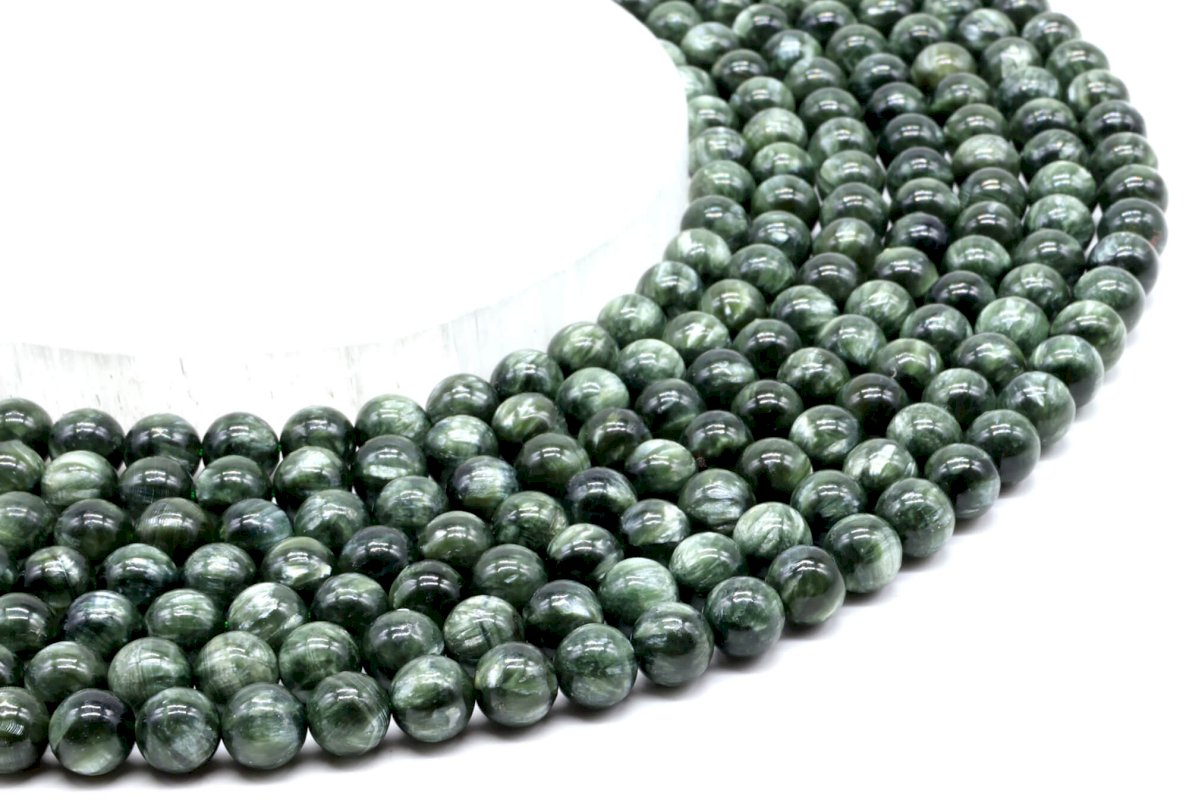 Perles Séraphinite sur fil