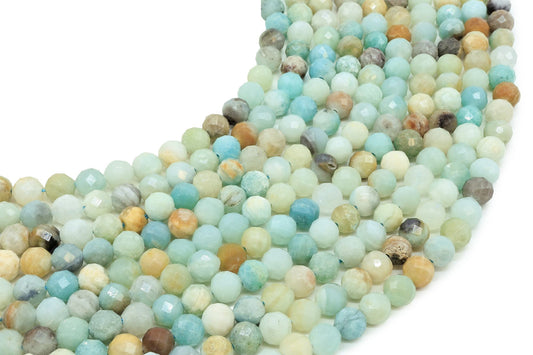 Perles facettées Amazonite sur fil — 6 mm