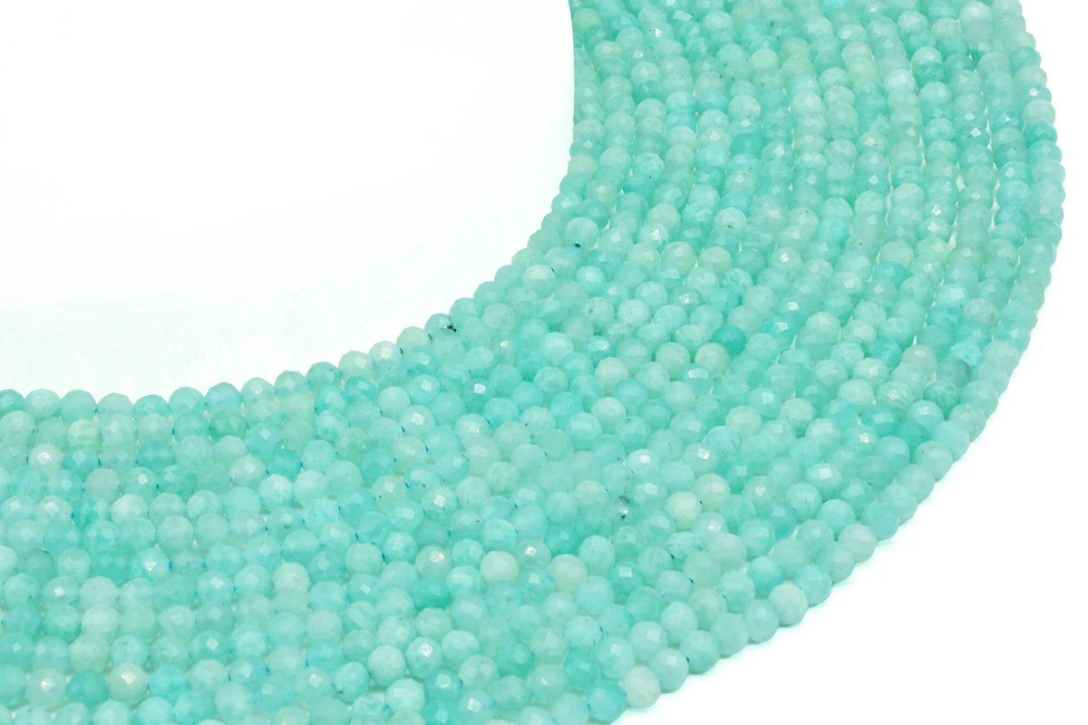 Perles facettées Amazonite Extra sur fil