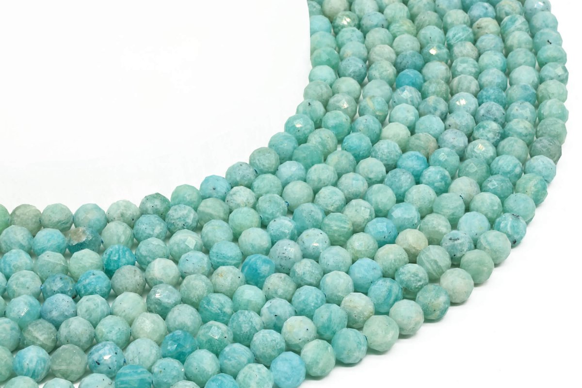 Perles facettées Amazonite Extra sur fil