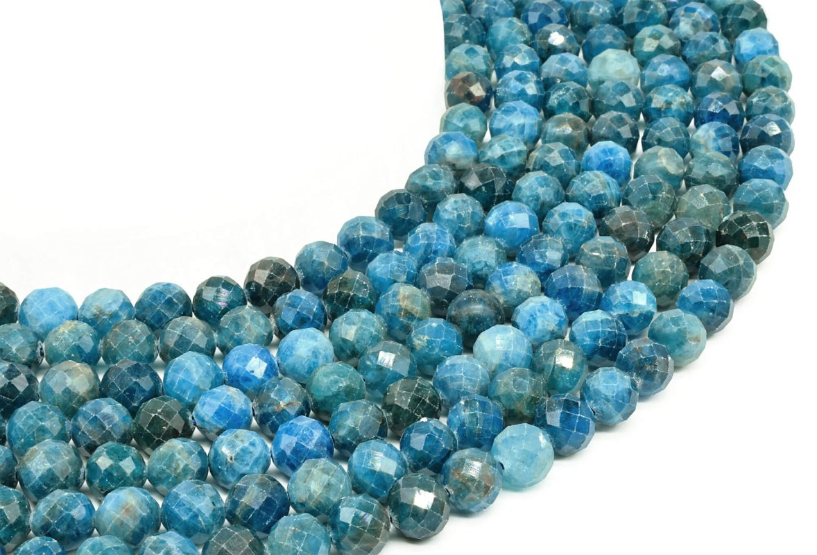 Perles facettées Apatite sur fil