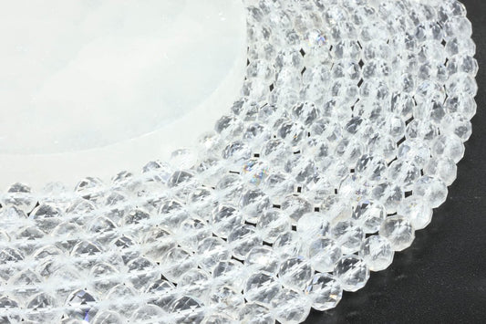 Perles facettées Cristal de Roche sur fil – photo 2