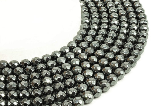 Perles facettées Hématite sur fil