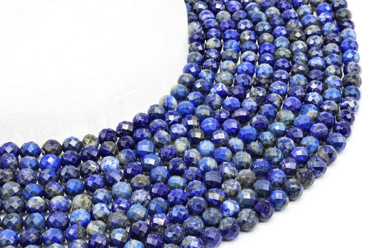 Perles facettées Lapis Lazuli sur fil