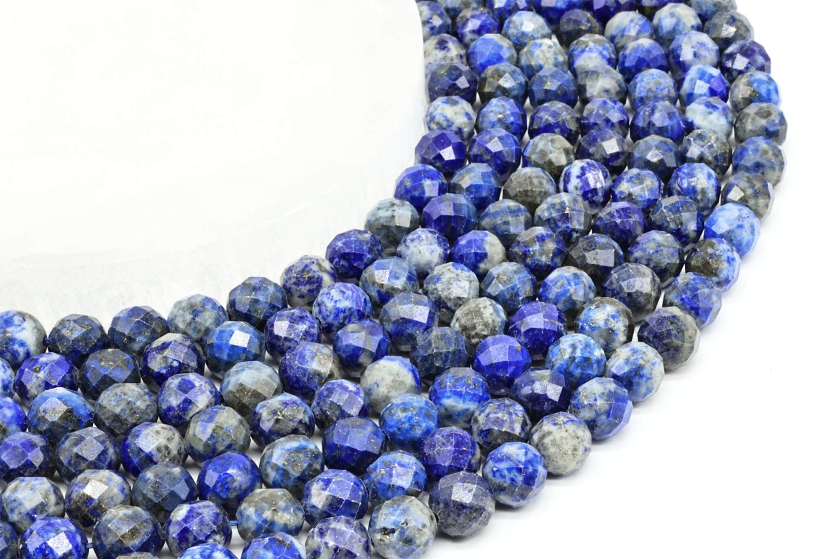 Perles facettées Lapis Lazuli sur fil