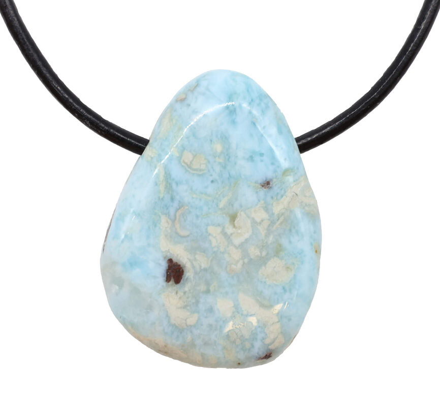 Larimar 'AB' roulé Percé 3cm