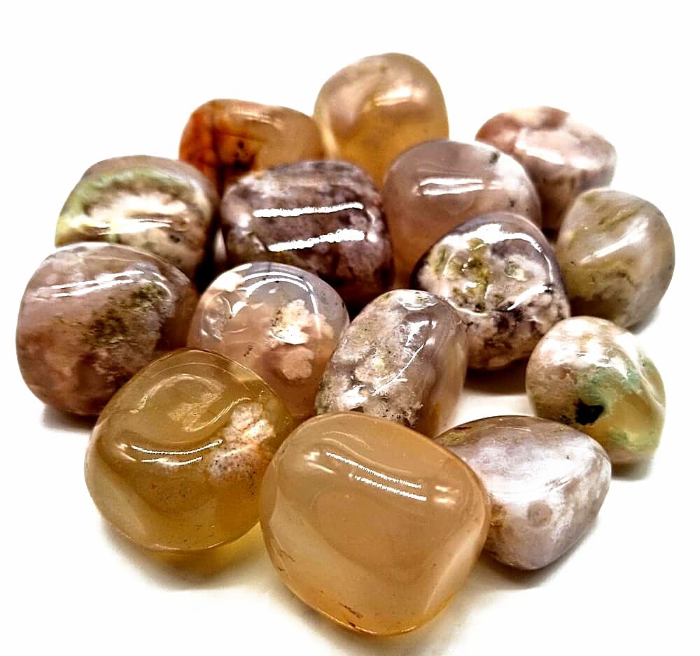 Agate Cerise 'AB' roulées 200g