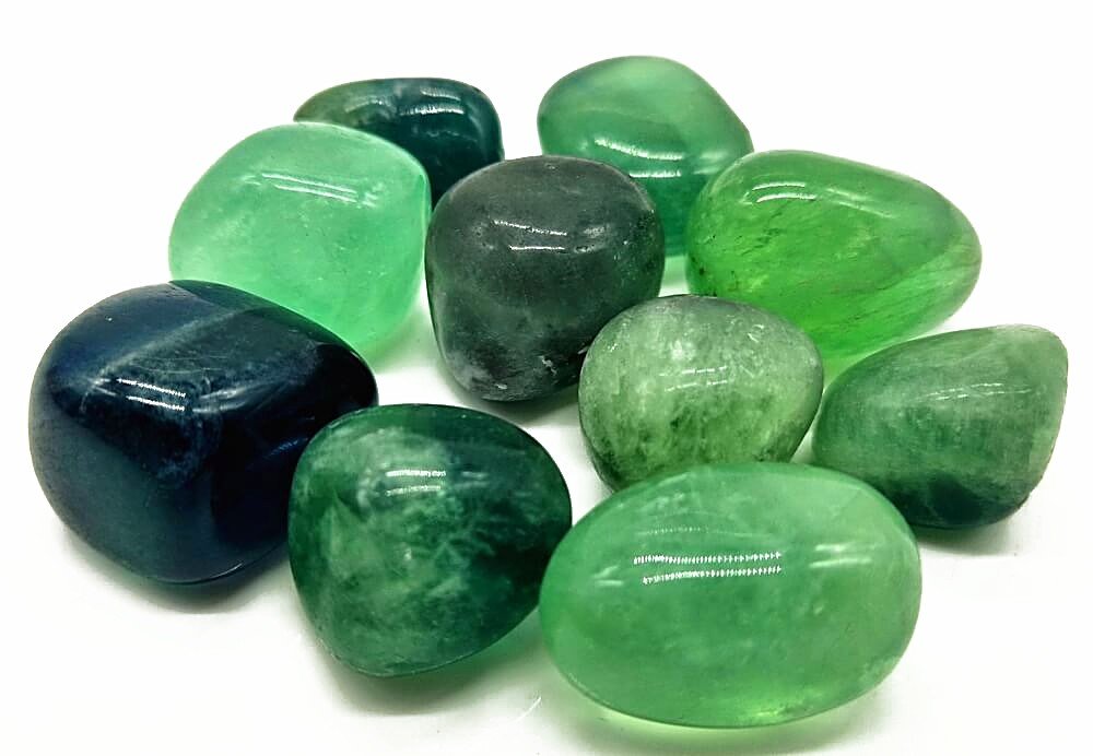 Fluorite Verte 'AB' roulées 200g