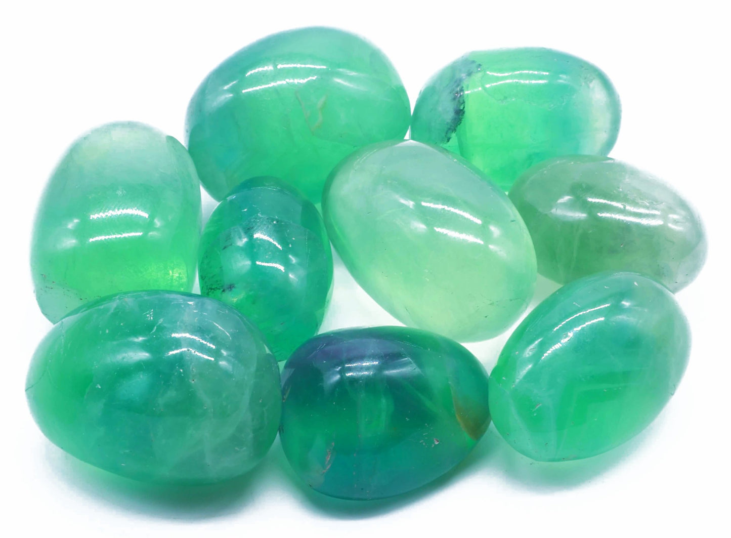 Fluorite Verte 'A' roulées 200g