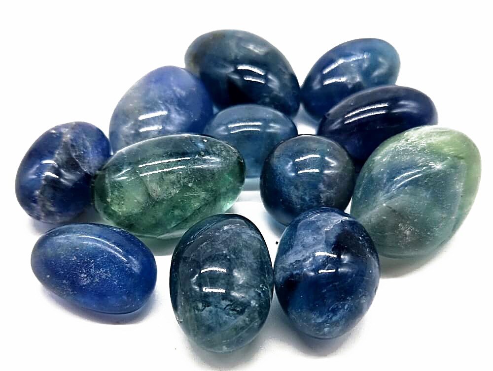 Fluorite Bleue 'A' roulées 200g