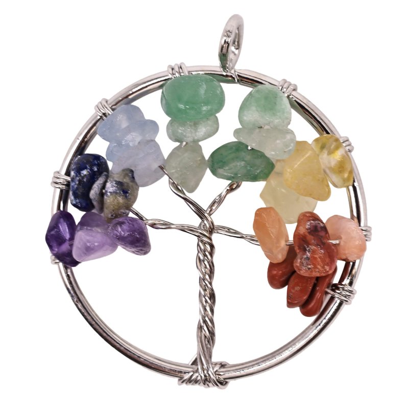 Pendentif Arbre de Vie 7 Chakras 2.5cm