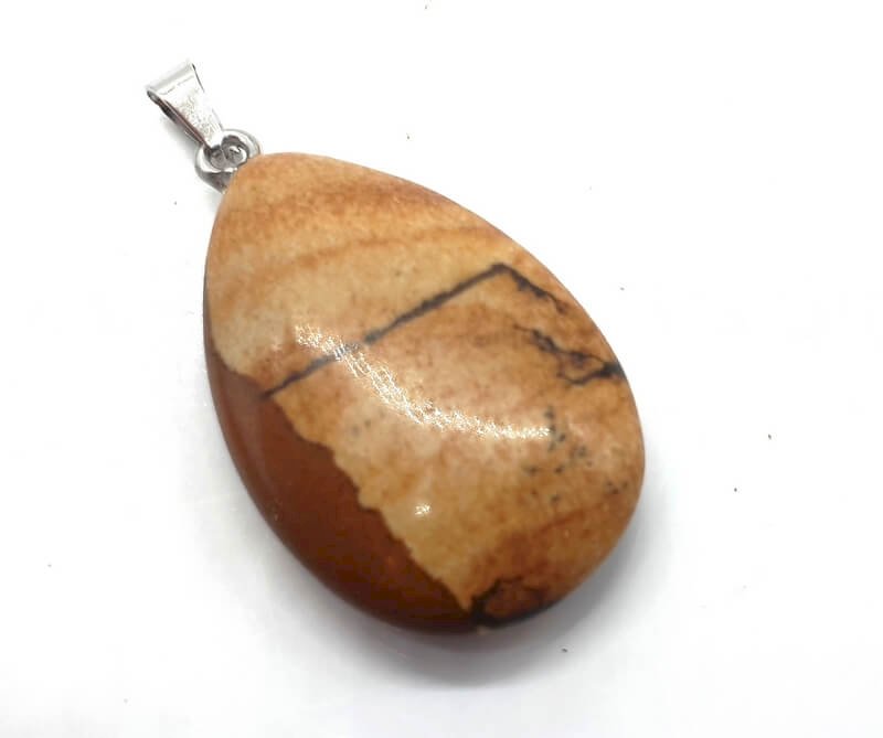 Pendentif Larme Jaspe Paysage 3cm