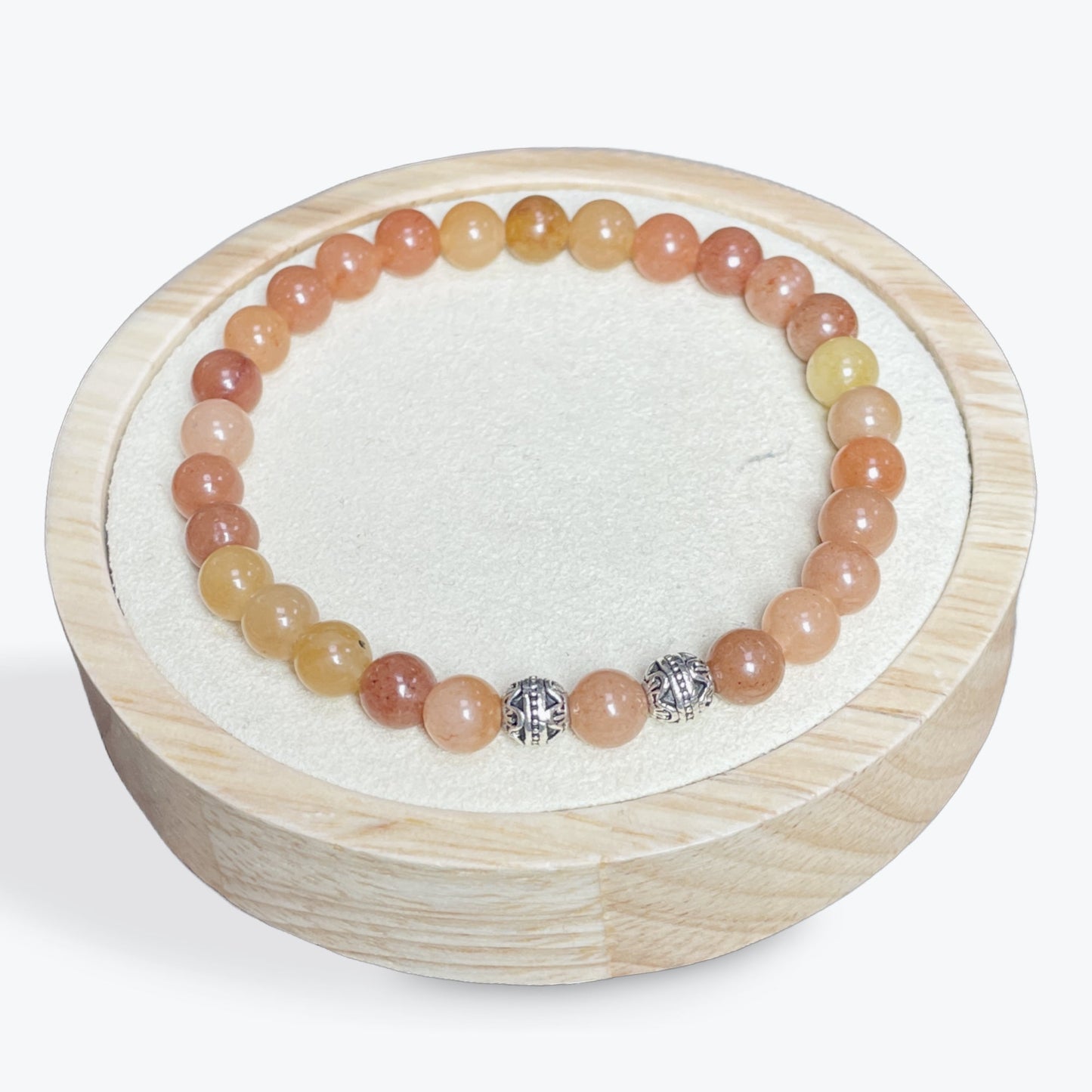 Bracelet Aventurine Orange 6mm avec apprêts