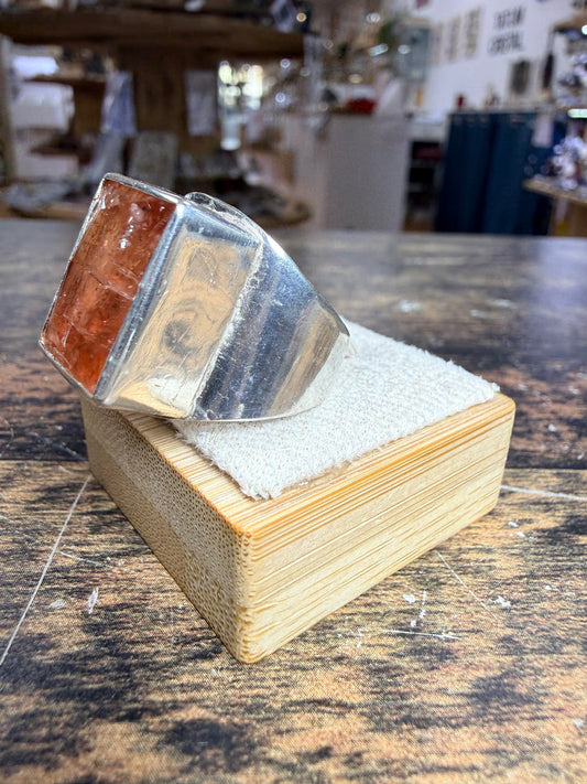 Bague chevalière Tourmaline orange vue alternative