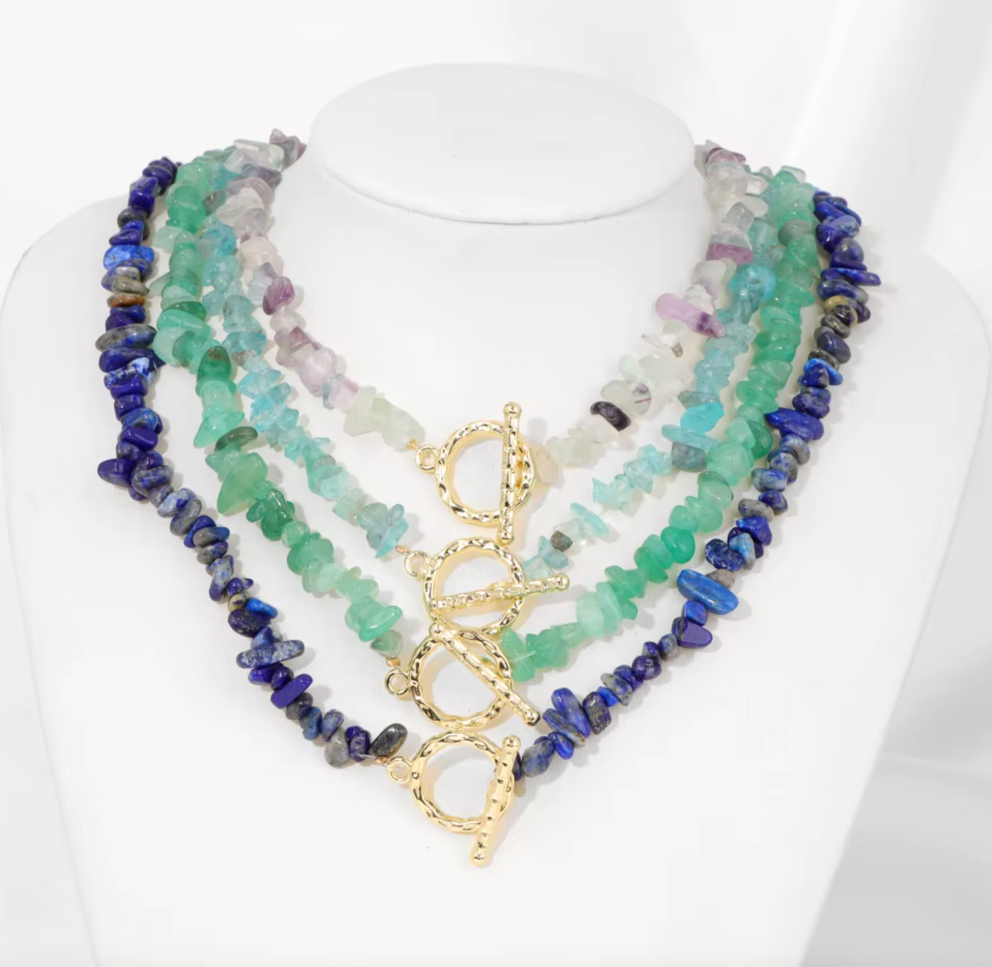 Collier Bohème Chips Pierres Naturelles — 45 cm - 4