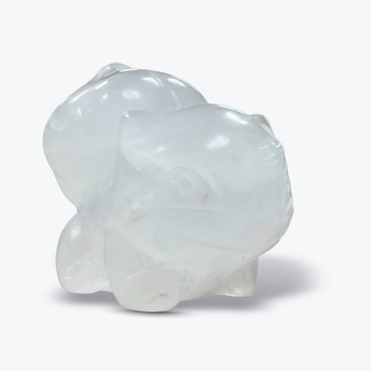 Pokémon Bulbizarre sculptée en Calcite Naturelle polie – Calcite miel, Cristal de - Pièce unique | 10gr - 3,5x3cm