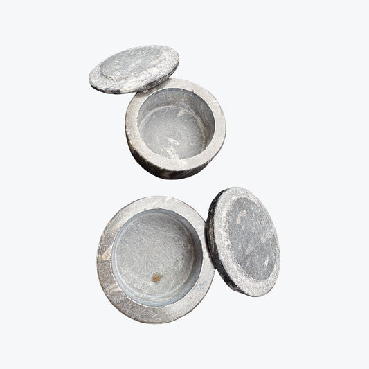 Boîte rangement en orthoceras fossiles marin