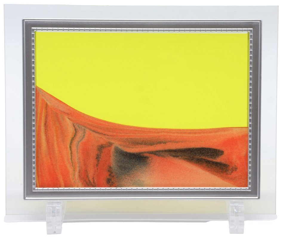 Tableau Sable Mouvant Verre - Orange