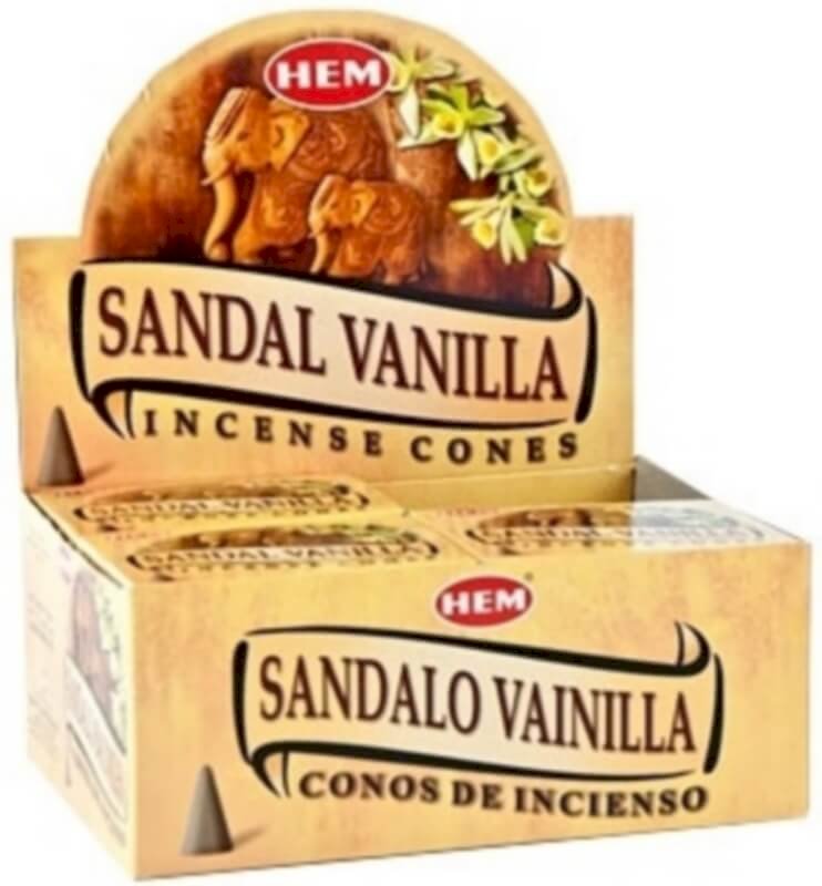 Encens HEM Cônes Santal Vanille